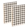 thumbnail image 1 of Haosy Neautral Gingham Pattern Notebooks 2 Pcs 1-subject Journal 60 Sheets A5 College Ruled Paper Detachable Ring 8.3"x5.7", 1 of 8