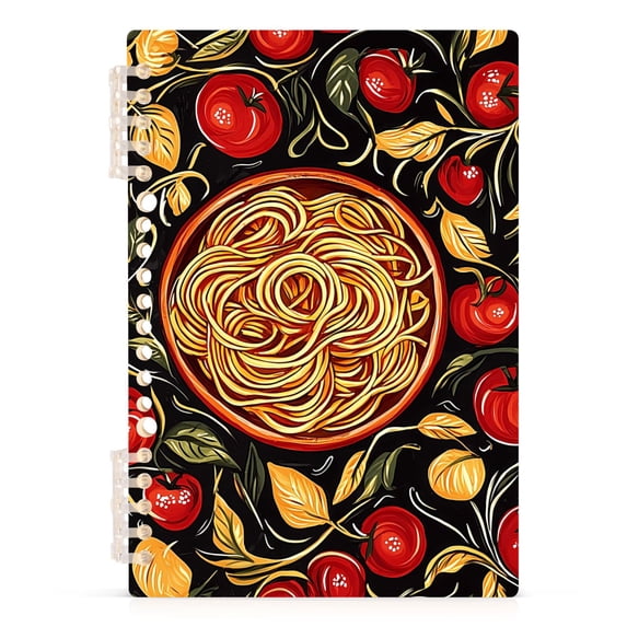 Haosy Noodles and Tomatoes Notebooks 1-subject Journal 60 Sheets A5 College Ruled Paper Detachable Ring 8.3"x5.7"