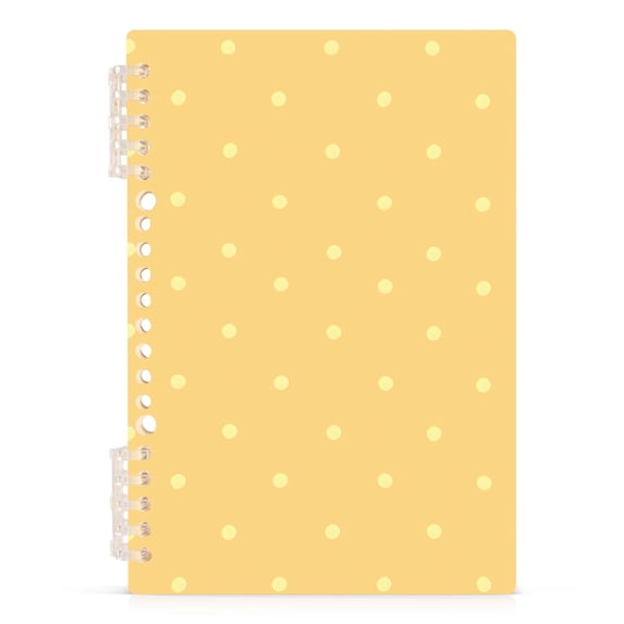 Haosy Orange Yellow Polka Dot Notebooks 1-subject Journal 60 Sheets A5 College Ruled Paper Detachable Ring 8.3"x5.7"