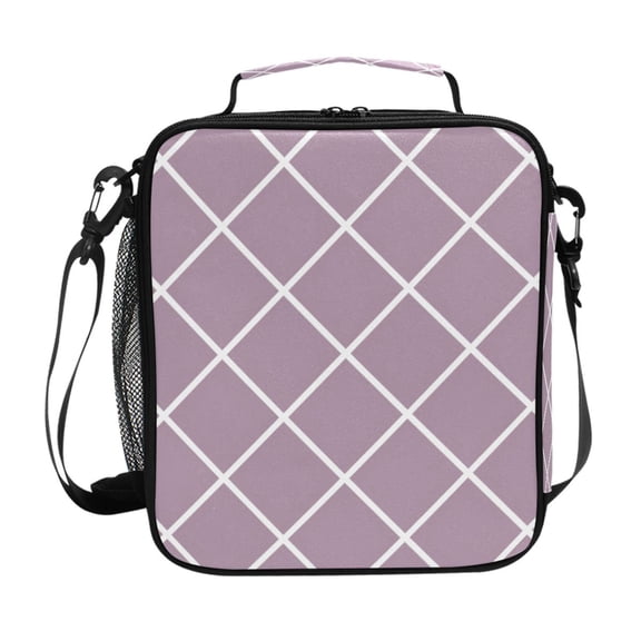 Haosy Pale Mauve Block Reusable Lunch Box Men/Women Insulated Lunch Bag for School Picnic Travel