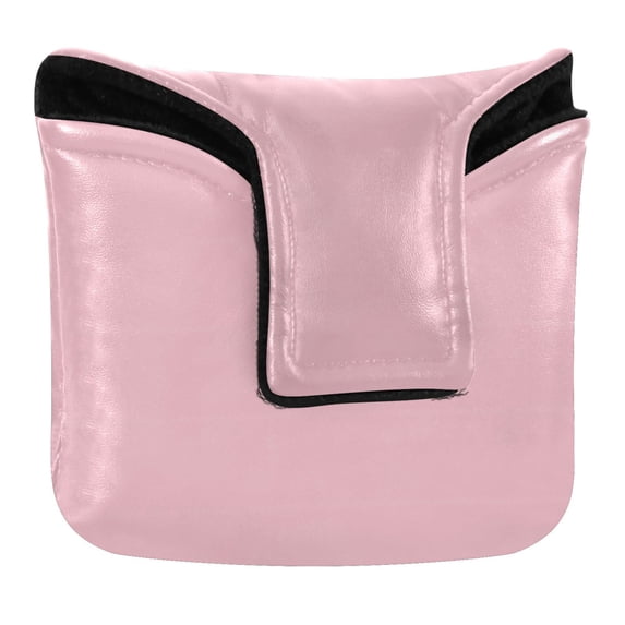 Haosy Pale Pink Golf Mallet Putter Cover Strong Magnetic Leather Golf Club Headcover Closure
