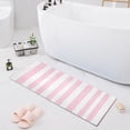 thumbnail image 1 of Haosy Pale Pink and White Striped Bathroom Rugs Non Slip Absorbent Soft Plush Quick Dry Bath Mat, 39"x20", 1 of 8