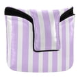 thumbnail image 1 of Haosy Pale Violet and White Striped Golf Mallet Putter Cover Strong Magnetic Leather Golf Club Headcover Closure, 1 of 7