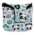 thumbnail image 1 of Haosy Panda Face Flower Doughnut Golf Mallet Putter Cover Strong Magnetic Leather Golf Club Headcover Closure, 1 of 7