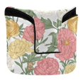thumbnail image 1 of Haosy Pastel Pink Yellow Cream Peonie Golf Mallet Putter Cover Strong Magnetic Leather Golf Club Headcover Closure, 1 of 7