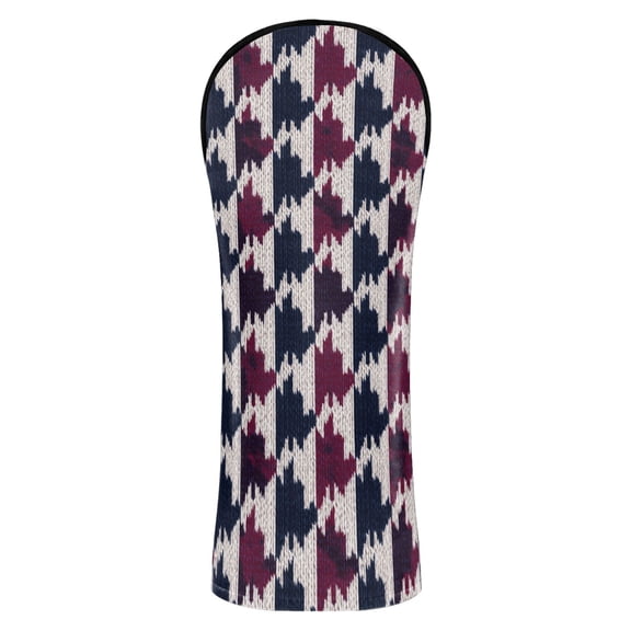 Haosy Pied De Poule Pattern Golf Club Covers Driver Hybrid Wood Headcovers PU Leather Double-Layer Lining Replaceable Tags for Men Women