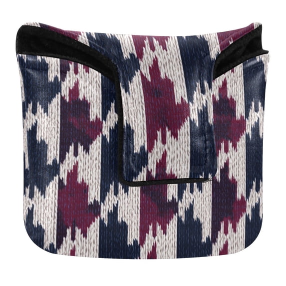 Haosy Pied De Poule Pattern Golf Mallet Putter Cover Strong Magnetic Leather Golf Club Headcover Closure