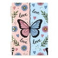 thumbnail image 1 of Haosy Pink Blue Butterfly Love Notebooks 1-subject Journal 60 Sheets A5 College Ruled Paper Detachable Ring 8.3"x5.7", 1 of 7