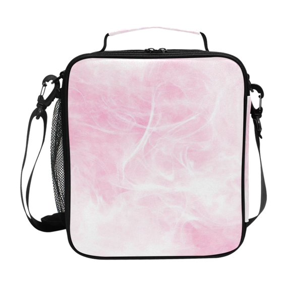 Haosy Pink Soft Smoke Cloud Reusable Lunch Box Men/Women Insulated Lunch Bag for School Picnic Travel