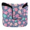 thumbnail image 1 of Haosy Pink Teal Small Flowers Golf Mallet Putter Cover Strong Magnetic Leather Golf Club Headcover Closure, 1 of 7