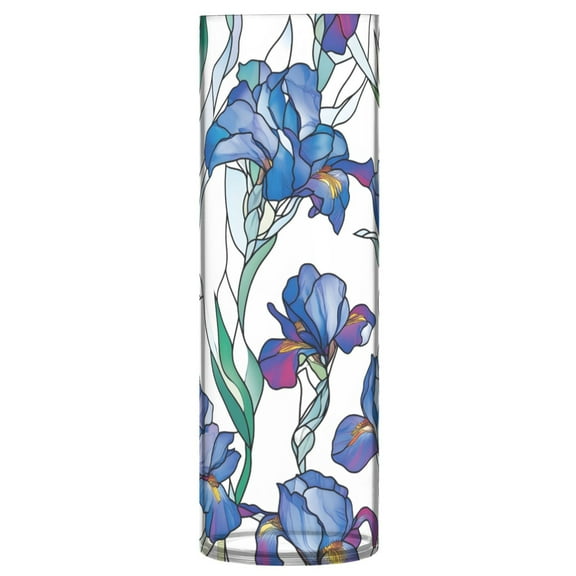 Haosy Plastic Flower Vase 11.8 inch Tall Clear Cylindrical Vases for Centerpieces Home Wedding Decor Blue Irises Colored Glass