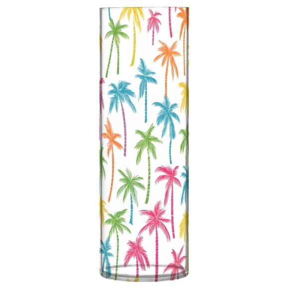 Haosy Plastic Flower Vase 11.8 inch Tall Clear Cylindrical Vases for Centerpieces Home Wedding Decor Colorful Coconut Tree