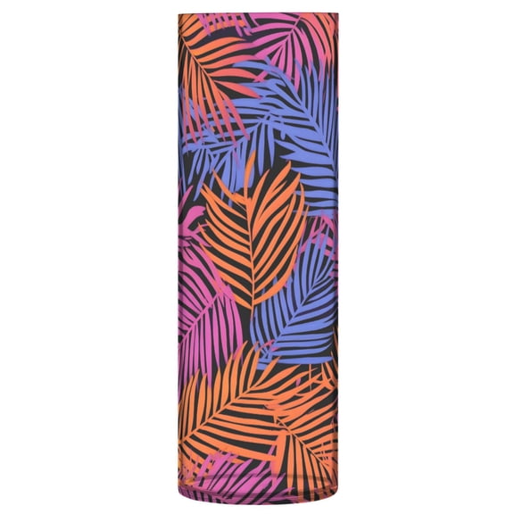 Haosy Plastic Flower Vase 11.8 inch Tall Clear Cylindrical Vases for Centerpieces Home Wedding Decor Colorful Palm Leaf