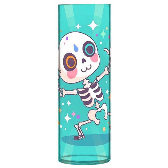 Haosy Plastic Flower Vase 11.8 inch Tall Clear Cylindrical Vases for Centerpieces Home Wedding Decor Cute Skeleton Dancing with Star