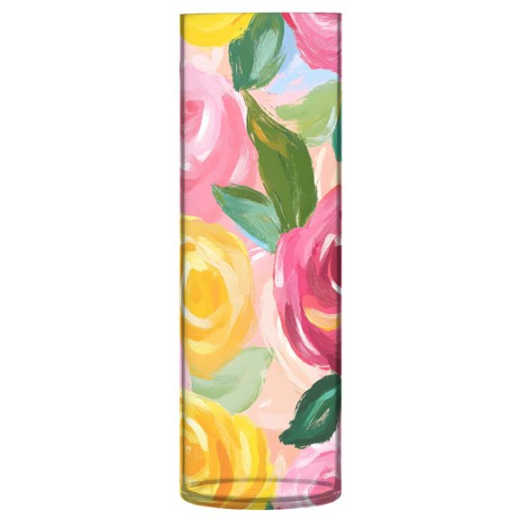 Haosy Plastic Flower Vase 11.8 inch Tall Clear Cylindrical Vases for Centerpieces Home Wedding Decor Red Yellow Pink Rose