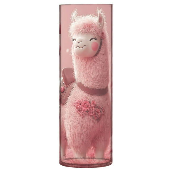 Haosy Plastic Flower Vase 11.8 inch Tall Clear Cylindrical Vases for Centerpieces Home Wedding Decor Valentine's Day Cute Alpaca