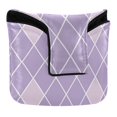 thumbnail image 1 of Haosy Purple Block Golf Mallet Putter Cover Strong Magnetic Leather Golf Club Headcover Closure, 1 of 7