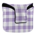 thumbnail image 1 of Haosy Purple Gingham Golf Mallet Putter Cover Strong Magnetic Leather Golf Club Headcover Closure, 1 of 7