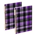 thumbnail image 1 of Haosy Purple Scottish Tartan Notebooks 2 Pcs 1-subject Journal 60 Sheets A5 College Ruled Paper Detachable Ring 8.3"x5.7", 1 of 8