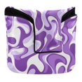 thumbnail image 1 of Haosy Purple White Flow Golf Mallet Putter Cover Strong Magnetic Leather Golf Club Headcover Closure, 1 of 7