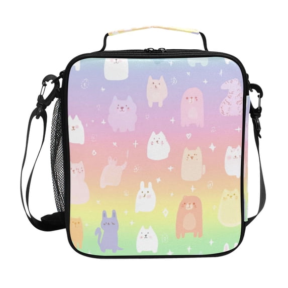 Haosy Rabbits Cats Tigers Dogs Reusable Lunch Box Men/Women Insulated Lunch Bag for School Picnic Travel