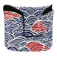 thumbnail image 1 of Haosy Red Blue Japanese Wave Golf Mallet Putter Cover Strong Magnetic Leather Golf Club Headcover Closure, 1 of 7