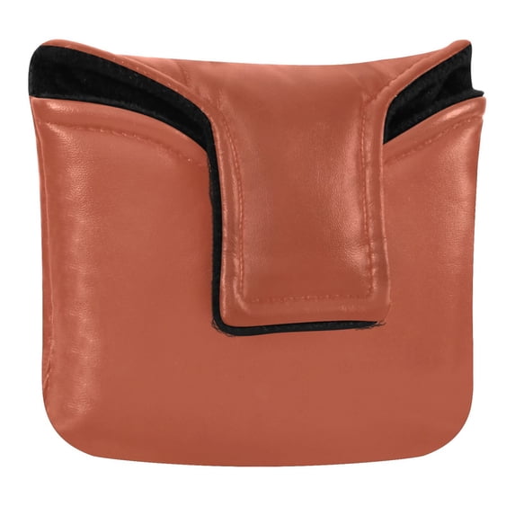 Haosy Rust Red Golf Mallet Putter Cover Strong Magnetic Leather Golf Club Headcover Closure