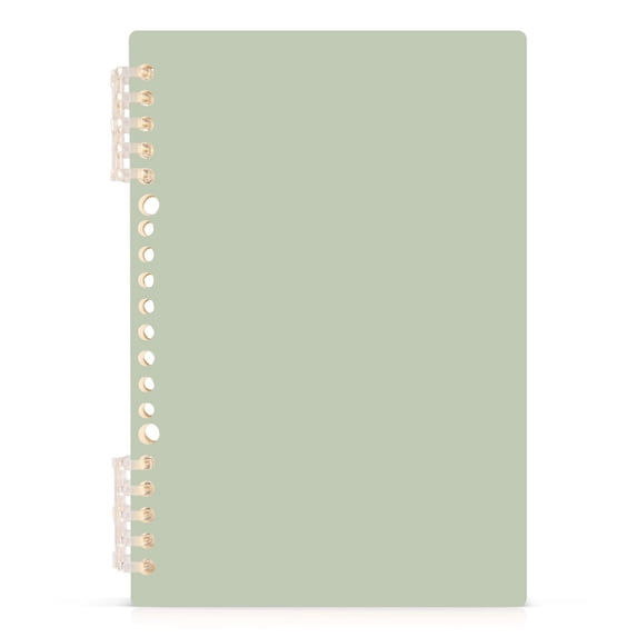 Haosy Sage Green Notebooks 1-subject Journal 60 Sheets A5 College Ruled Paper Detachable Ring 8.3"x5.7"