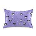 thumbnail image 1 of Haosy Satin Pillowcase for Hair and Skin Standard Cooling Silk Pillow Case with Envelope Closure Adorable Demon and Flower 20"x30", 1 of 9