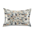 thumbnail image 1 of Haosy Satin Pillowcase for Hair and Skin Standard Cooling Silk Pillow Case with Envelope Closure All Kinds Of Dogs 20"x26", 1 of 9