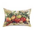 thumbnail image 1 of Haosy Satin Pillowcase for Hair and Skin Standard Cooling Silk Pillow Case with Envelope Closure Apple Tomato Grape Mango 20"x26", 1 of 9