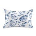 thumbnail image 1 of Haosy Satin Pillowcase for Hair and Skin Standard Cooling Silk Pillow Case with Envelope Closure Blue Cat in Cup 20"x30", 1 of 9