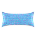 thumbnail image 1 of Haosy Satin Pillowcase for Hair and Skin Standard Cooling Silk Pillow Case with Envelope Closure Blue Stripes with Cute Flowers 20"x40", 1 of 9