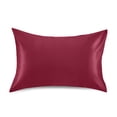 thumbnail image 1 of Haosy Satin Pillowcase for Hair and Skin Standard Cooling Silk Pillow Case with Envelope Closure Burgundy 20"x30", 1 of 9