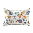 thumbnail image 1 of Haosy Satin Pillowcase for Hair and Skin Standard Cooling Silk Pillow Case with Envelope Closure Cartoon Dog and Paw 20"x26", 1 of 9