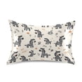 thumbnail image 1 of Haosy Satin Pillowcase for Hair and Skin Standard Cooling Silk Pillow Case with Envelope Closure Cartoon Zebras and Leaf 20"x26", 1 of 9