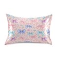 thumbnail image 1 of Haosy Satin Pillowcase for Hair and Skin Standard Cooling Silk Pillow Case with Envelope Closure Differently Cartoon Bow 20"x30", 1 of 9