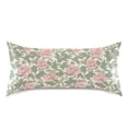 thumbnail image 1 of Haosy Satin Pillowcase for Hair and Skin Standard Cooling Silk Pillow Case with Envelope Closure Pink Peony Flowers Green Leaves 20"x40", 1 of 9