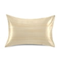 thumbnail image 1 of Haosy Satin Pillowcase for Hair and Skin Standard Cooling Silk Pillow Case with Envelope Closure Soft Light Yellow Wood Grain 20"x30", 1 of 9