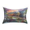 thumbnail image 1 of Haosy Satin Pillowcase for Hair and Skin Standard Cooling Silk Pillow Case with Envelope Closure Train Dog Flower 20"x26", 1 of 9