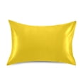 thumbnail image 1 of Haosy Satin Pillowcase for Hair and Skin Standard Cooling Silk Pillow Case with Envelope Closure Yellow 20"x30", 1 of 9