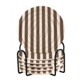 thumbnail image 1 of Haosy Set of 6 Drink Woven Coaster with Holder Heat Resistant Non-Slip Bar Coasters 4 Inches Dark Brown and White Striped, 1 of 7