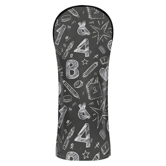 Haosy Sketches Numbers and Character Golf Club Covers Driver Hybrid Wood Headcovers PU Leather Double-Layer Lining Replaceable Tags for Men Women