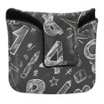 thumbnail image 1 of Haosy Sketches Numbers and Character Golf Mallet Putter Cover Strong Magnetic Leather Golf Club Headcover Closure, 1 of 7