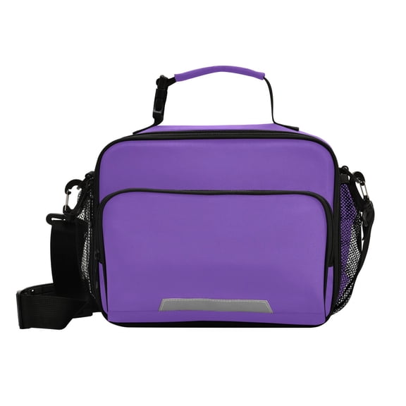 Haosy Small Insulated Lunch Box with Shoulder Strap Reusable Cooler Bag for Men Women, Purple