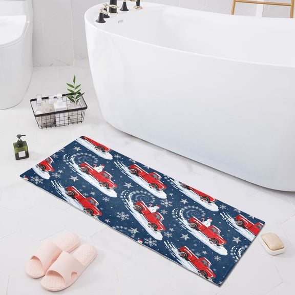 Haosy Snowman Snowflake Star Bathroom Rugs Non Slip Absorbent Soft Plush Quick Dry Bath Mat, 39"x20"