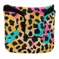 thumbnail image 1 of Haosy Soft Color Leopard Print Golf Mallet Putter Cover Strong Magnetic Leather Golf Club Headcover Closure, 1 of 7