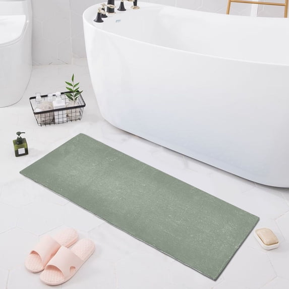 Haosy Spearmint Bathroom Rugs Non Slip Absorbent Soft Plush Quick Dry Bath Mat, 39"x20"