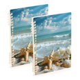 thumbnail image 1 of Haosy Starfish Conch Sea Notebooks 2 Pcs 1-subject Journal 60 Sheets A5 College Ruled Paper Detachable Ring 8.3"x5.7", 1 of 8