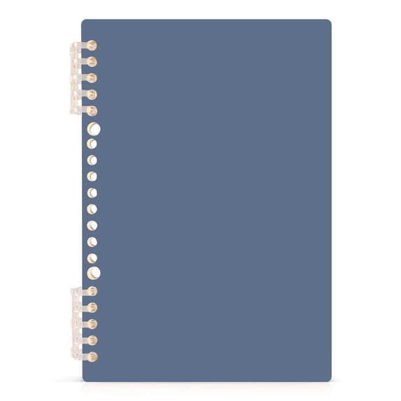 Haosy Steel Blue Notebooks 1-subject Journal 60 Sheets A5 College Ruled Paper Detachable Ring 8.3"x5.7"